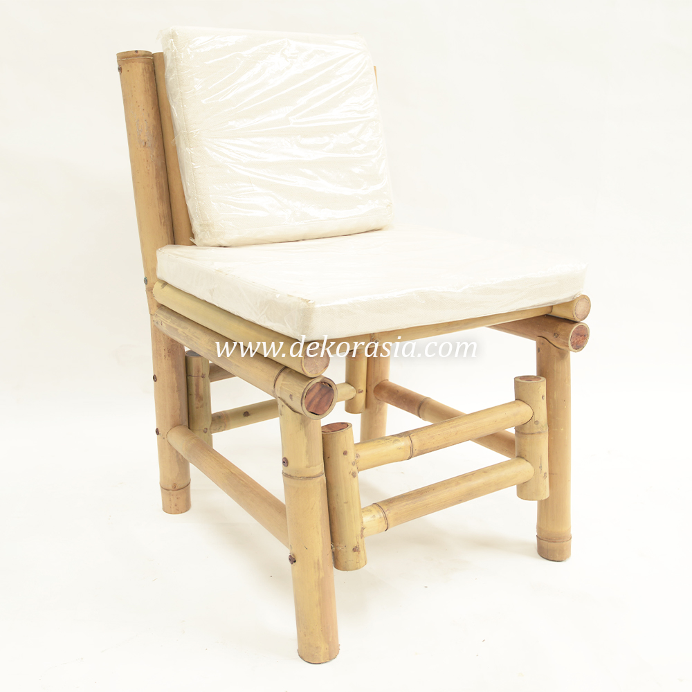Bamboo Chair with Mattress, Folding Bamboo Chair for Living Room